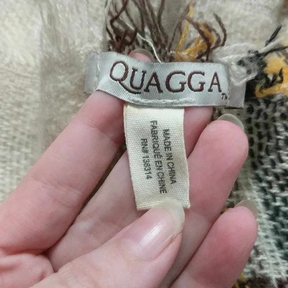Quagga Multi Color Woven Blanket Scarf Wrap with Fringe